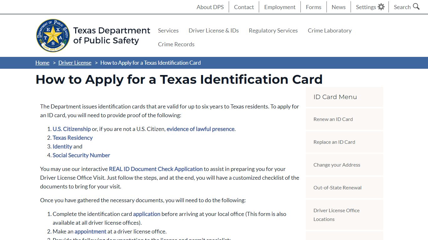 How to Apply for a Texas Identification Card | Department of Public Safety